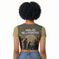 Harlem Hellfighters WWI Soldier Raglan Cropped T shirt Vintage Military Hero Jazz Band Silhouette Art