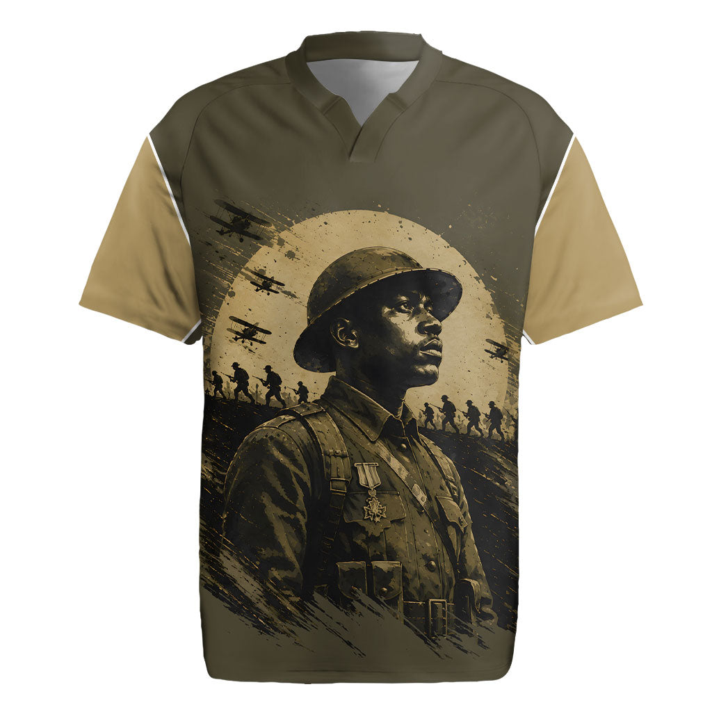 Harlem Hellfighters WWI Soldier Rugby Jersey Vintage Military Hero Jazz Band Silhouette Art
