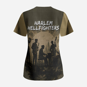 Harlem Hellfighters WWI Soldier Scrub Top Vintage Military Hero Jazz Band Silhouette Art