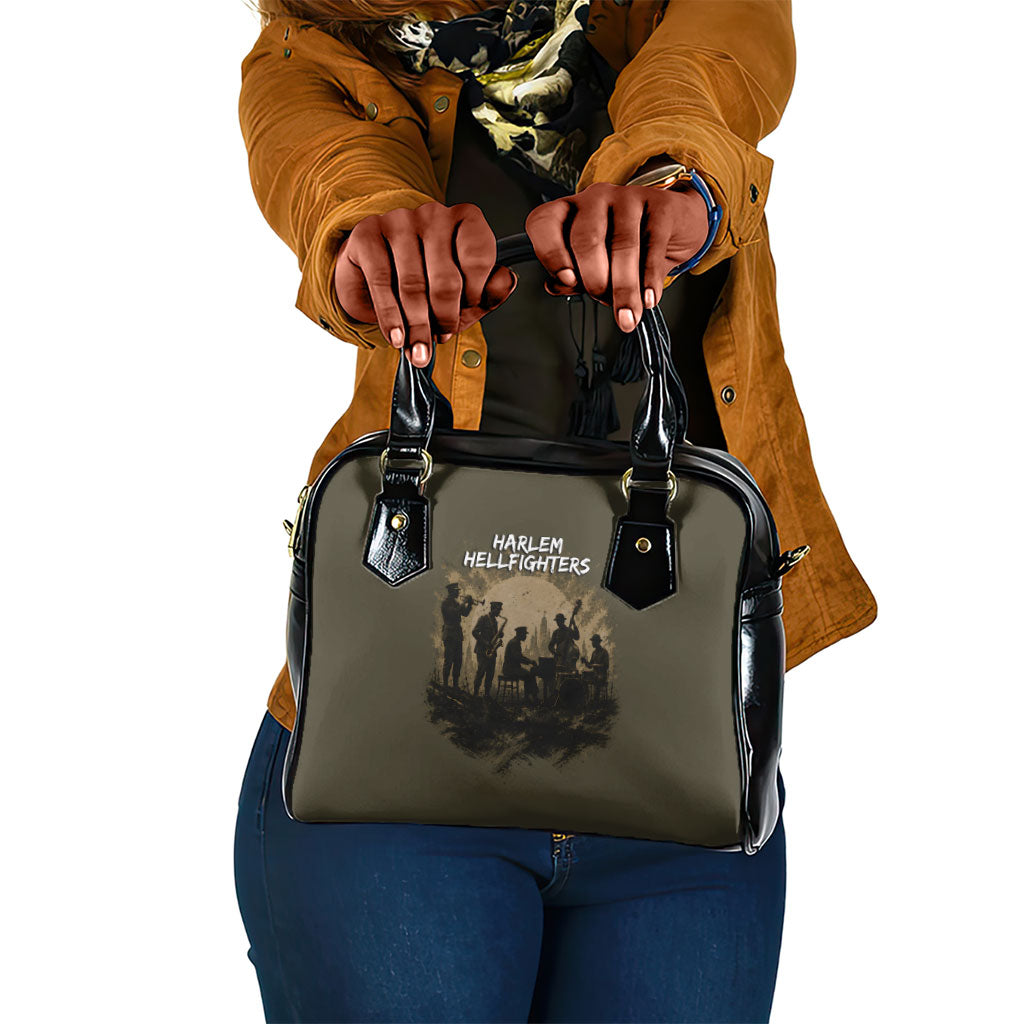 Harlem Hellfighters WWI Soldier Shoulder Handbag Vintage Military Hero Jazz Band Silhouette Art