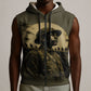 Harlem Hellfighters WWI Soldier Sleeveless Zip Hoodie Vintage Military Hero Jazz Band Silhouette Art