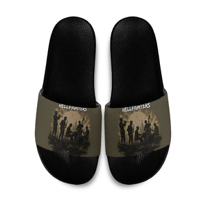 Harlem Hellfighters WWI Soldier Slide Sandals Vintage Military Hero Jazz Band Silhouette Art