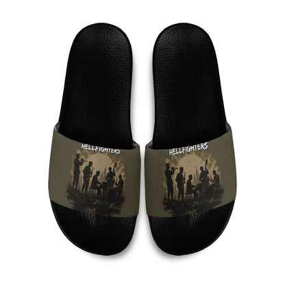 Harlem Hellfighters WWI Soldier Slide Sandals Vintage Military Hero Jazz Band Silhouette Art