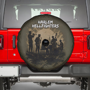 Harlem Hellfighters WWI Soldier Spare Tire Cover Vintage Military Hero Jazz Band Silhouette Art