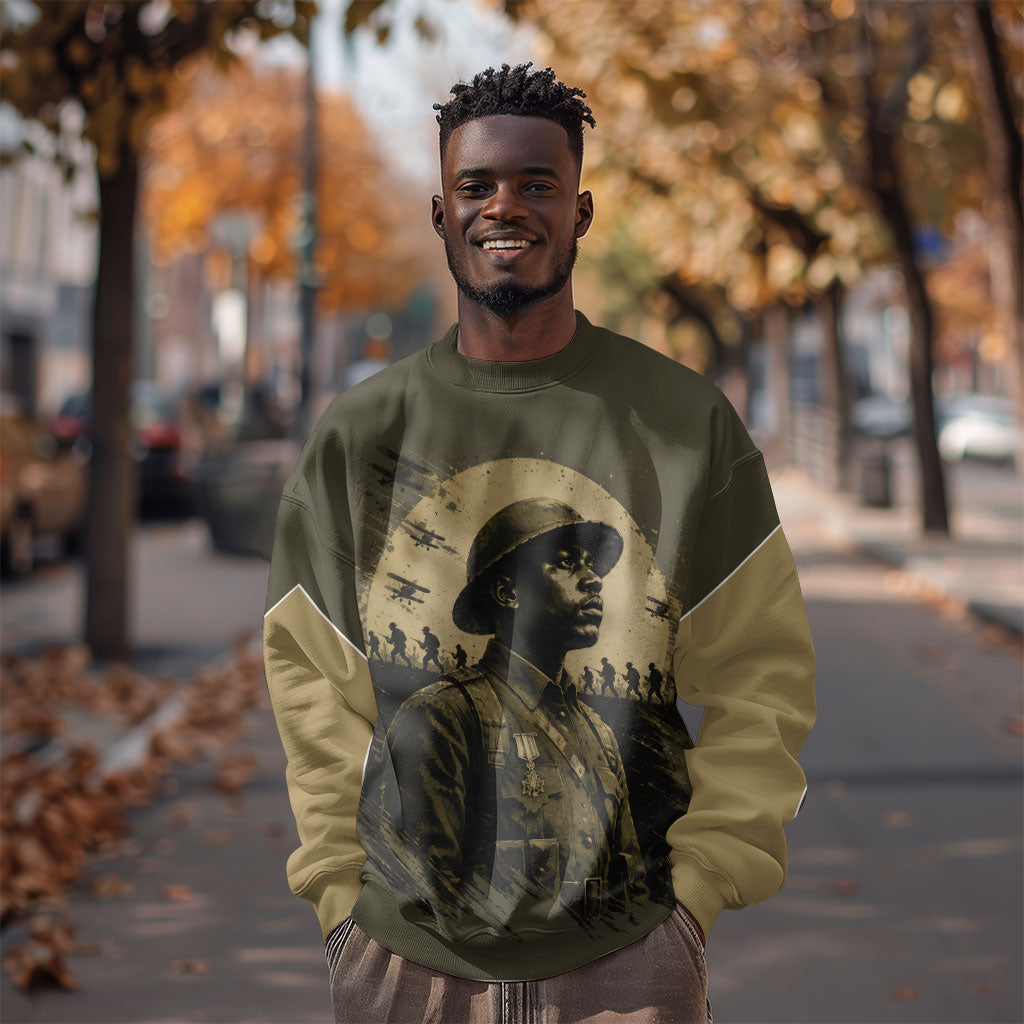 Harlem Hellfighters WWI Soldier Sweatshirt Vintage Military Hero Jazz Band Silhouette Art
