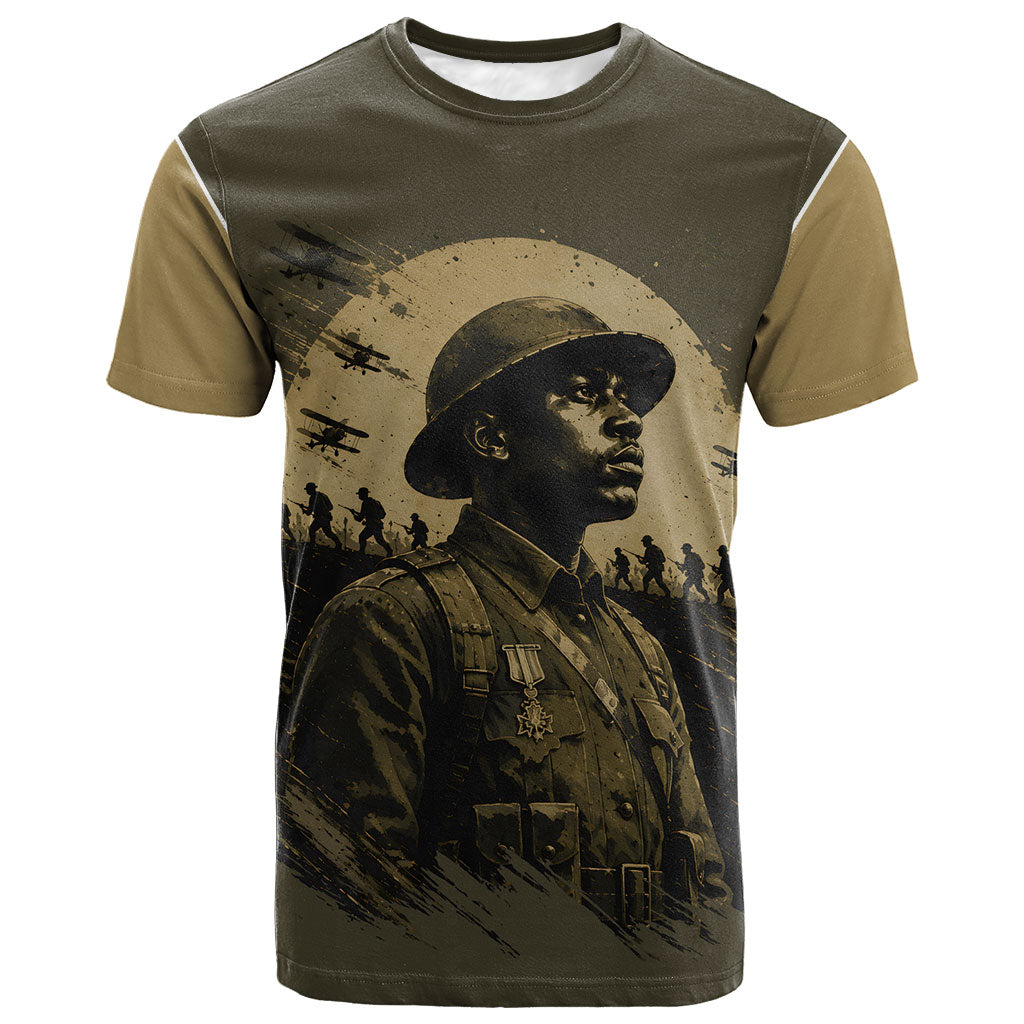 Harlem Hellfighters WWI Soldier T shirt Vintage Military Hero Jazz Band Silhouette Art
