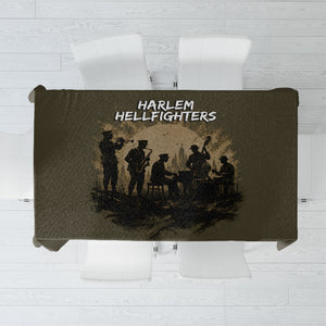 Harlem Hellfighters WWI Soldier Tablecloth Vintage Military Hero Jazz Band Silhouette Art