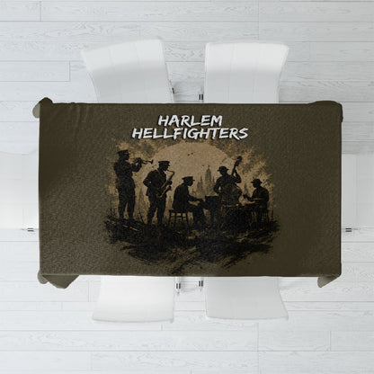 Harlem Hellfighters WWI Soldier Tablecloth Vintage Military Hero Jazz Band Silhouette Art
