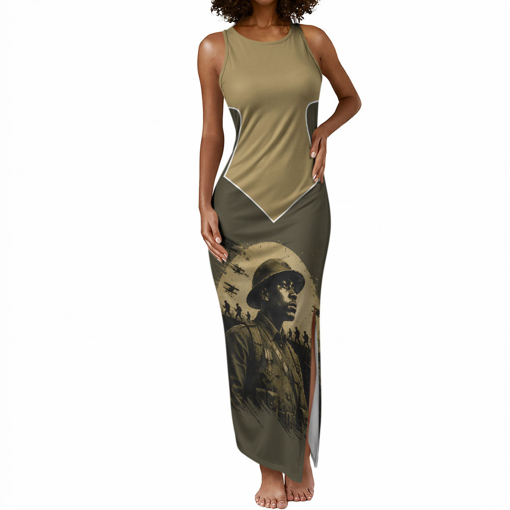 Harlem Hellfighters WWI Soldier Tank Maxi Dress Vintage Military Hero Jazz Band Silhouette Art