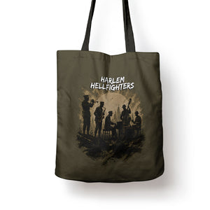 Harlem Hellfighters WWI Soldier Tote Bag Vintage Military Hero Jazz Band Silhouette Art