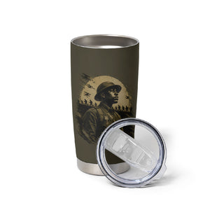 Harlem Hellfighters WWI Soldier Tumbler Cup Vintage Military Hero Jazz Band Silhouette Art