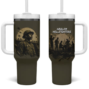 Harlem Hellfighters WWI Soldier Tumbler With Handle Vintage Military Hero Jazz Band Silhouette Art