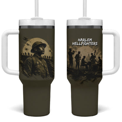 Harlem Hellfighters WWI Soldier Tumbler With Handle Vintage Military Hero Jazz Band Silhouette Art