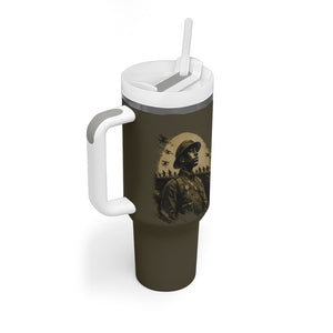 Harlem Hellfighters WWI Soldier Tumbler With Handle Vintage Military Hero Jazz Band Silhouette Art