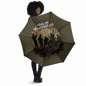Harlem Hellfighters WWI Soldier Umbrella Vintage Military Hero Jazz Band Silhouette Art