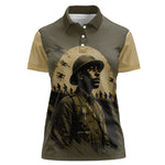 Harlem Hellfighters WWI Soldier Women Polo Shirt Vintage Military Hero Jazz Band Silhouette Art