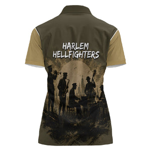 Harlem Hellfighters WWI Soldier Women Polo Shirt Vintage Military Hero Jazz Band Silhouette Art