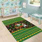 Jamaica Christmas Area Rug Rasta Santa Snowman Gingerbread Drummer Palm Trees - African Pride