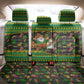 Jamaica Christmas Back Car Seat Cover Rasta Santa Snowman Gingerbread Drummer Palm Trees - African Pride
