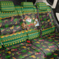 Jamaica Christmas Back Car Seat Cover Rasta Santa Snowman Gingerbread Drummer Palm Trees - African Pride