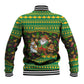 Jamaica Christmas Baseball Jacket Rasta Santa Snowman Gingerbread Drummer Palm Trees - African Pride