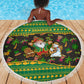Jamaica Christmas Beach Blanket Rasta Santa Snowman Gingerbread Drummer Palm Trees - African Pride