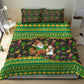 Jamaica Christmas Bedding Set Rasta Santa Snowman Gingerbread Drummer Palm Trees - African Pride