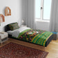 Jamaica Christmas Bedding Set Rasta Santa Snowman Gingerbread Drummer Palm Trees - African Pride