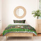 Jamaica Christmas Bedding Set Rasta Santa Snowman Gingerbread Drummer Palm Trees - African Pride