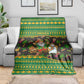 Jamaica Christmas Blanket Rasta Santa Snowman Gingerbread Drummer Palm Trees - African Pride