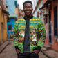 Jamaica Christmas Bomber Jacket Rasta Santa Snowman Gingerbread Drummer Palm Trees - African Pride