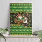Jamaica Christmas Canvas Wall Art Rasta Santa Snowman Gingerbread Drummer Palm Trees - African Pride