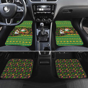 Jamaica Christmas Car Mats Rasta Santa Snowman Gingerbread Drummer Palm Trees - African Pride