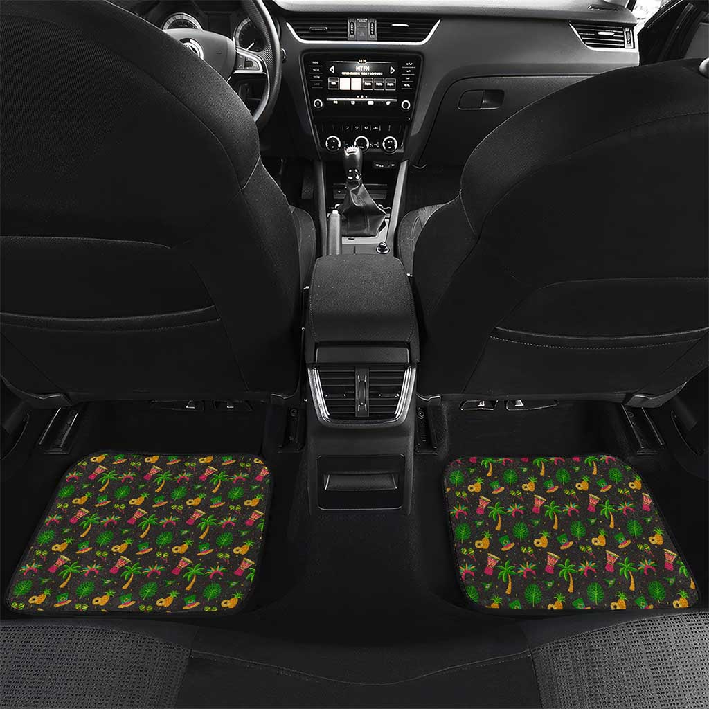 Jamaica Christmas Car Mats Rasta Santa Snowman Gingerbread Drummer Palm Trees - African Pride