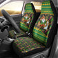 Jamaica Christmas Car Seat Cover Rasta Santa Snowman Gingerbread Drummer Palm Trees - African Pride