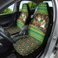Jamaica Christmas Car Seat Cover Rasta Santa Snowman Gingerbread Drummer Palm Trees - African Pride