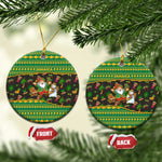 Jamaica Christmas Ceramic Ornament Rasta Santa Snowman Gingerbread Drummer Palm Trees - African Pride