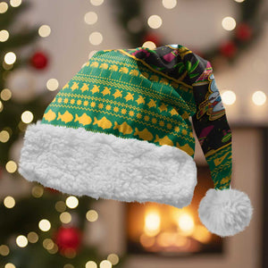 Jamaica Christmas Santa Hat Rasta Santa Snowman Gingerbread Drummer Palm Trees - African Pride