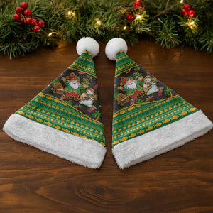 Jamaica Christmas Santa Hat Rasta Santa Snowman Gingerbread Drummer Palm Trees - African Pride