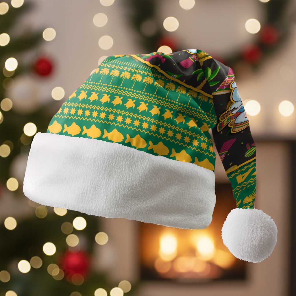 Jamaica Christmas Santa Hat Rasta Santa Snowman Gingerbread Drummer Palm Trees - African Pride