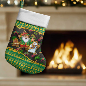 Jamaica Christmas Stocking Rasta Santa Snowman Gingerbread Drummer Palm Trees - African Pride