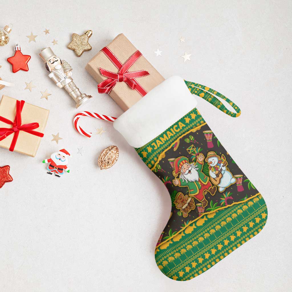 Jamaica Christmas Stocking Rasta Santa Snowman Gingerbread Drummer Palm Trees - African Pride