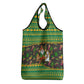 Jamaica Christmas Grocery Bag Rasta Santa Snowman Gingerbread Drummer Palm Trees - African Pride