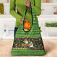 Jamaica Christmas Grocery Bag Rasta Santa Snowman Gingerbread Drummer Palm Trees - African Pride