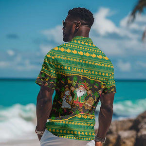 Jamaica Christmas Hawaiian Shirt Rasta Santa Snowman Gingerbread Drummer Palm Trees - African Pride