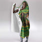 Jamaica Christmas Hooded Blanket Rasta Santa Snowman Gingerbread Drummer Palm Trees - African Pride