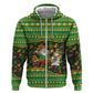 Jamaica Christmas Hoodie Rasta Santa Snowman Gingerbread Drummer Palm Trees - African Pride