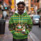 Jamaica Christmas Hoodie Rasta Santa Snowman Gingerbread Drummer Palm Trees - African Pride