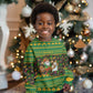 Jamaica Christmas Kid Ugly Christmas Sweater Rasta Santa Snowman Gingerbread Drummer Palm Trees - African Pride