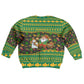 Jamaica Christmas Kid Ugly Christmas Sweater Rasta Santa Snowman Gingerbread Drummer Palm Trees - African Pride
